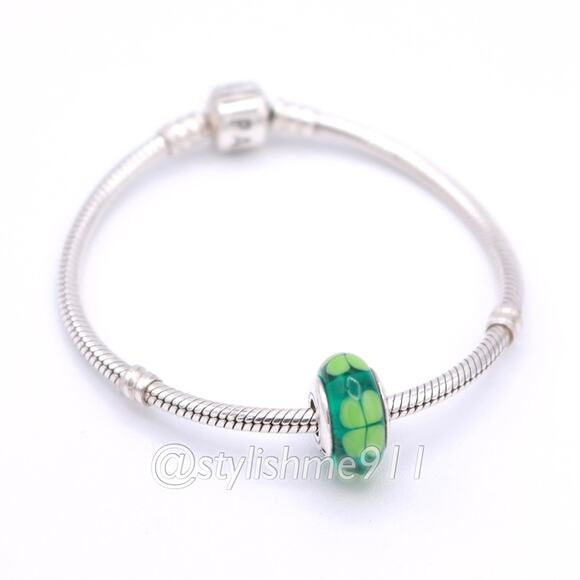 Authentic Pandora Kiss Me, I'm Irish Murano Glass Charm - Picture 5 of 9